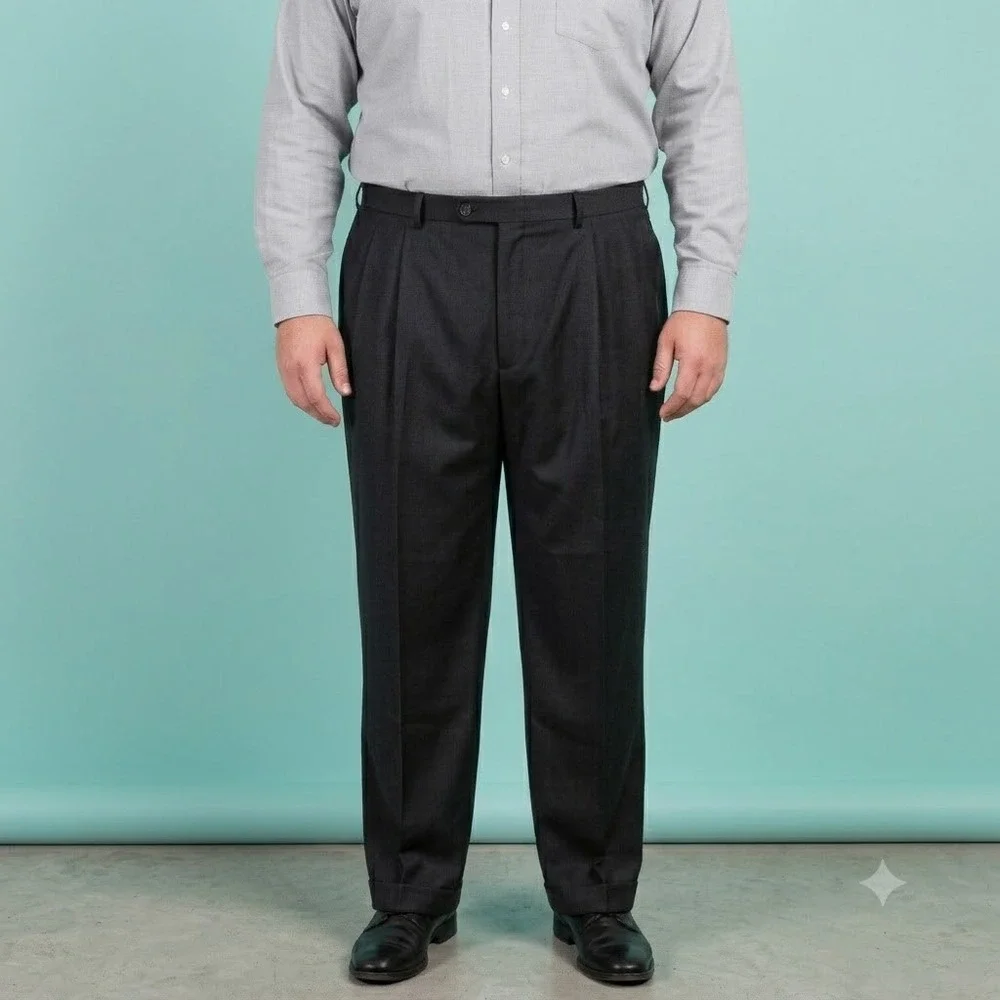 Lauren Ralph Lauren‎ Wool Dress Pants Mens 42x30 Black Total Comfort